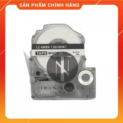 [Combo 3 hộp] Nhãn in Tepra SS18KW (LC-18WBN) - Chữ đen nền trắng 18mm x 8m - Hàng nhập khẩu