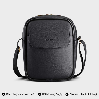 Túi Trita ( Thời trang nam phối nắp gập - Túi đeo chéo da RTN14 )
