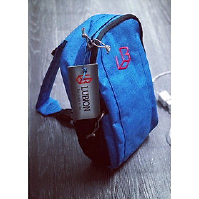 Túi Lubion đeo chéo unisex nam nữ màu xanh dương A01