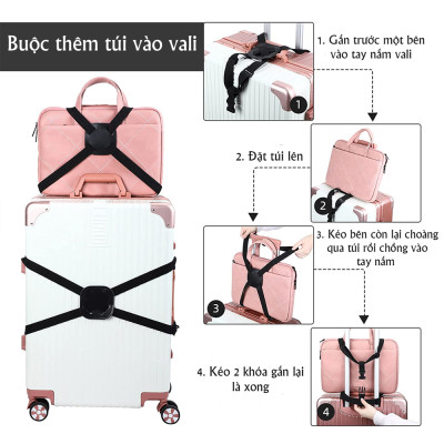 Dây Đai Vali Chữ X, Dây Ràng Hành Lý, Dây Buộc Túi Giỏ Cặp Balo Thùng Vào Vali Bảo Vệ Đồ Đạc Co Giãn Đi Du Lịch Máy Bay Legaxi