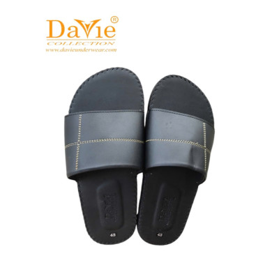 Dép Quai Ngang Nam Thương Hiệu Davie Dvsd03 Chất Liệu Da, Đế Cao Su Bền Đẹp Chất Lượng Cao