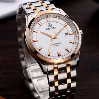 Đồng hồ Nam chính hãng LOBINNI No.9005-2 Chính Hãng Full Box Chống Nước Kính Chống Xước Dây Thép Cao Cấp BH24T (Máy Cơ Tự Động)
