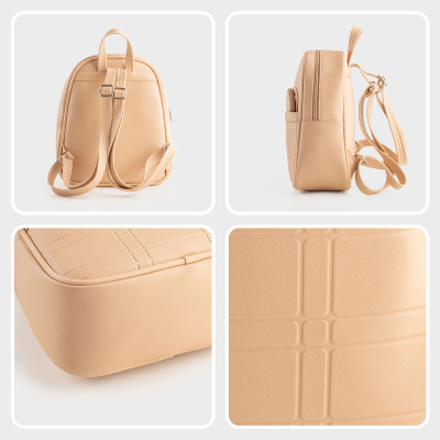 Balo Yuumy ( Thời trang nữ họa tiết đường kẻ ô vuông cỡ trung - Balo da Seasand YBA101 )