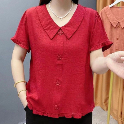 Áo sơ mi nữ tay ngắn, áo kiểu nữ, chất liệu Đũi mềm mát, form trẻ trung, năng động NeSa Shop