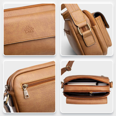 Túi Lata ( Thời trang nam dáng ngang - Túi đeo chéo da TN26 )