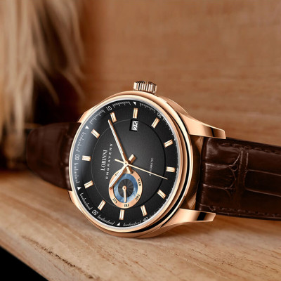 Đồng hồ nam chính hãng Lobinni No.17017-1 Bảo hành 24T, Kính Sapphire chống xước, chống nước 50m, dây da cao cấp