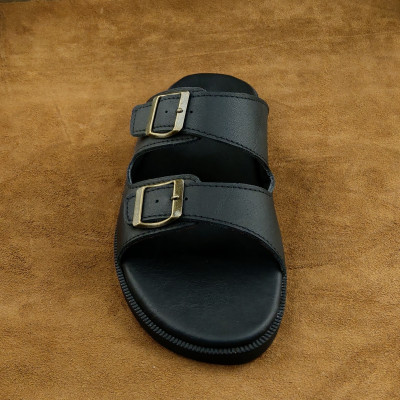 Dép Nam Quai Ngang Da Bò 2 Quai Khóa Đồng Sang Trọng Phong Cách Trẻ Trung Tiện Lợi Êm Chân (có bán sỉ)