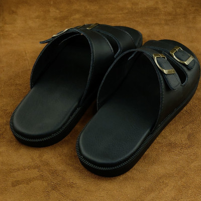 Dép Nam Quai Ngang Da Bò 2 Quai Khóa Đồng Sang Trọng Phong Cách Trẻ Trung Tiện Lợi Êm Chân (có bán sỉ)