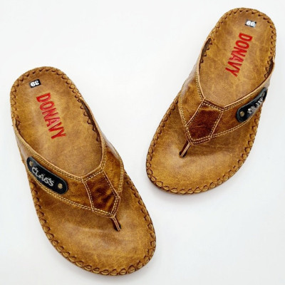 Dép xỏ ngón nam da bò thật 100% DONAVY cao cấp kiểu class cách điệu thời trang DOKCLASS