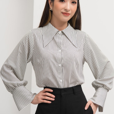 Áo Sơ Mi Sọc Nữ, Tay Phồng Dài Maxivic, La Mộc - LM92128