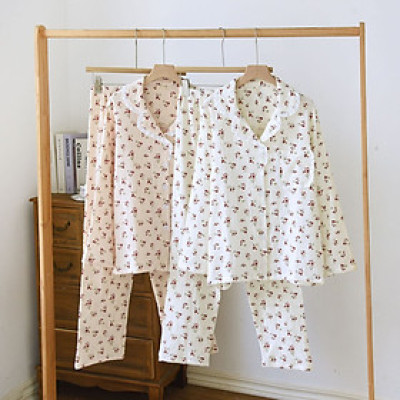 Bộ Đồ Mặc Nhà Dài Tay Chất Liệu Xô Muslin Hàng Cao Cấp