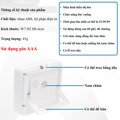 Đồng hồ đếm ngược, đồng hồ để bàn, hoạ tiết hình động  - Đếm giờ chuẩn xác - Mẫu classic