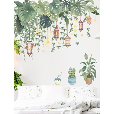 Sticker Giấy Dán Tường Decal Dán tường Tranh Dán Tường Trang Trí Tường Mẫu Hoa Lá ZH90