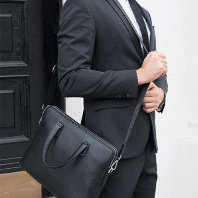 Cặp nam văn phòng da bò thật Marrant BHM17613 Màu Đen Túi xách công sở nam. Vừa laptop 14inch. Hàng chính hãng.