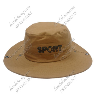 Nón tai bèo nam thêu chữ Sport mũ tai bèo lính vành rộng giúp chống nắng tốt với chất liệu vải cotton tốt mềm mại dễ th