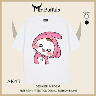 Áo đôi tay lỡ unisex Quỳnh Aka cute củ cải AK48-AK49 Mr.Buffalo