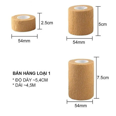 COMBO 2 CUỘN Băng Keo Thể Thao Tự Dính Đá Bóng Cuốn Cổ Chân Cổ Tay Cao Su Non Vải Chống Chấn Thương - Giao Màu Ngẫu Nhiên