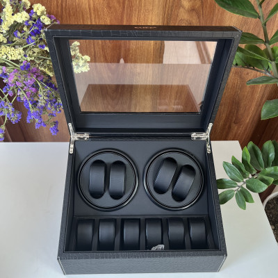 [BH 2 Năm Động Cơ] Hộp Đựng Đồng Hồ Cơ 4 Xoay Và 6 Trưng Bày Da