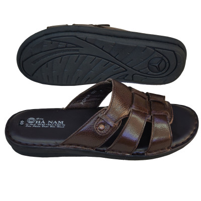 Dép Nam Quai Ngang HÀ NAM Da Bò Thật Cao Cấp DNA2118