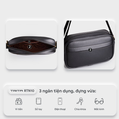 Túi Trita ( Thời trang nam bo viền thời trang - Túi đeo chéo da RTN10 )