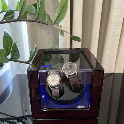 Hộp xoay đồng hồ 4 chế độ xoay - Hộp đựng 2 đồng hồ cơ, lên dây cót đồng hồ cơ