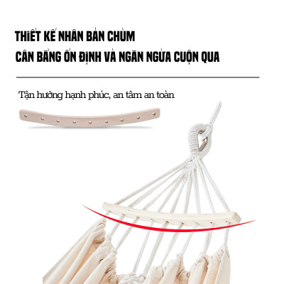 Võng vải canvas Suncojia chịu lực 200kg tiện lợi cho du lịch cắm trại sân vườn