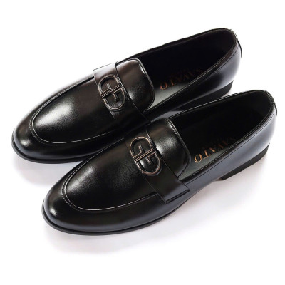 Giày Tây Nam Không Dây Đai Ngang ( Xả Kho ) - Da Mềm Đế Cao Su Mềm Mã D07-PVC