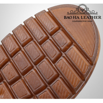 Dép nam quai ngang da bò cao cấp BHD2108 Đế cao su. Bền đẹp, êm chân, thoải mái