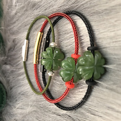 VÒNG TAY CỎ 4 LÁ NGỌC BÍCH- CNB042