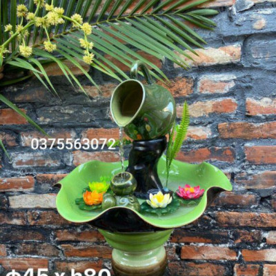 Đài phun nước- Thác phong thủy gốm sứ Bát tràng