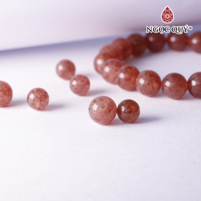 Hạt lẻ đá thạch anh dâu đỏ đậm loại A - Ngọc Quý Gemstones