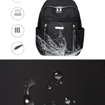 Balo Nữ Cao Cấp, Balo Hàn Quốc Dây Kéo Đôi Cho Nữ Vải Oxford Chống Thấm, Ngăn Chứa Rộng Rãi