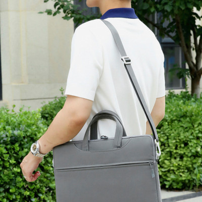 Túi xách da chống sốc laptop máy tính, túi công sở nam nữ đeo chéo cặp đựng laptop