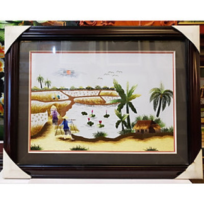TRANH THÊU TAY - ĐỒNG QUÊ VIỆT NAM