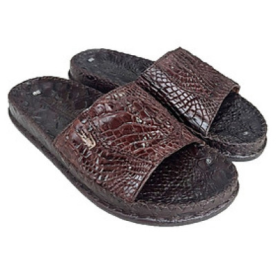 Dép nam quai ngang đế cao 3cm da cá sấu Trường hải DCS265