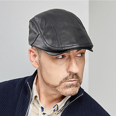 Mũ beret nam da dê BHY2025 Nón nồi nam, mũ bê rê da thật cao cấp. Có thể điều chỉnh độ rộng