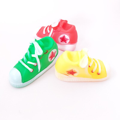 Đồ Chơi Gặm Cao Su Hình Chiếc Dép Có Kèn Bóp Kêu Chíp Chíp Cho Chó Mèo