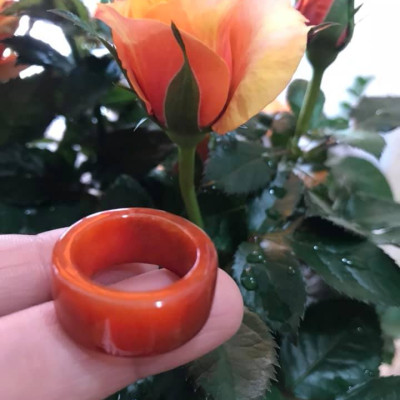 CHIẾC NHẪN VUÔNG ỐNG ĐỎ ĐẬM ĐẸP ĐÁ CẨM THẠCH MAY MẮN SIZE 17MM BẢN CAO 9,5MM  AC  MẠNG HỎA VÀ THỔ 