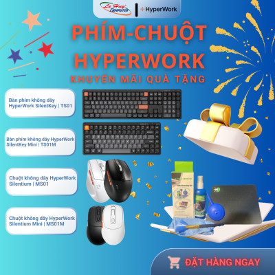 Chuột không dây HyperWork Silentium | MS01 - Hàng Chính Hãng - Tặng kèm lót chuột