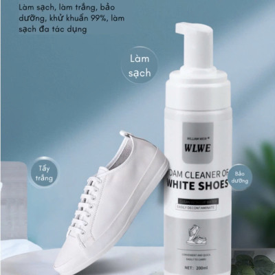 Chai xịt tạo bọt tuyết vệ sinh giày cao cấp, chai tẩy rửa giày không dùng nước 1 CHAI 200ml