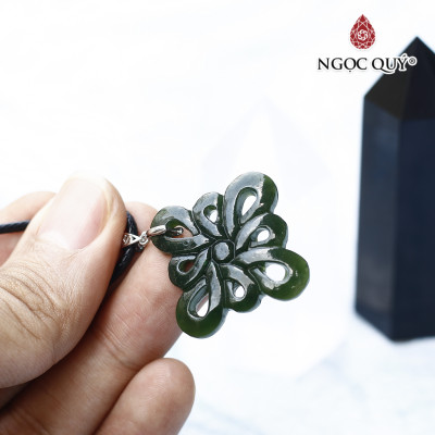 Mặt dây chuyền kết đồng tâm ngọc bích mệnh hỏa, mộc - Ngọc Quý Gemstones