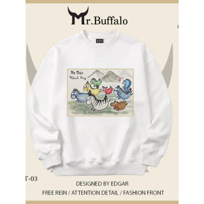 Áo Sweater Long tranh Hổ đấu, Mã Đáo thành công Mr.Buffalo