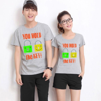 Combo 2 Áo Thun Cặp Đôi so Cute In Họa Tiết Tình Yêu xinh xắn chất thun đẹp