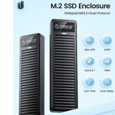 HDD Box chuẩn M2 NVME sang Type-C tốc độ 10GBS Orico PDDM2C3-G2-BK-EP – Hàng Chính Hãng