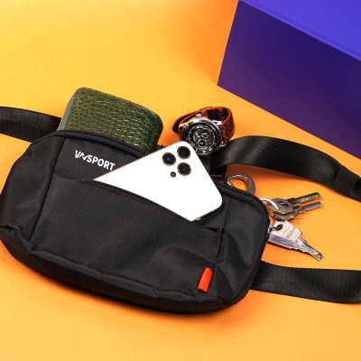 Túi Đeo Chéo Classic Black VNS VN8005, Túi đeo chéo cao cấp chống thấm nước (24.5cm x 9cm x 14cm) - Classic Crossbody Bag