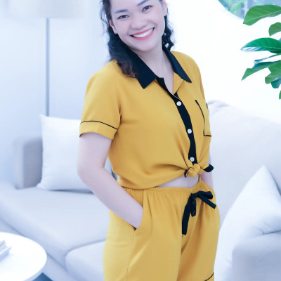 Quần đùi Pijama LMcation Alia - Màu vàng cam