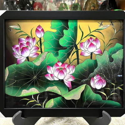 Tranh Sơn Mài - HOA SEN | Size 30x40 cm | Tinh Hoa Nghệ Thuật Việt – Thanh Tịnh và Trang Nhã