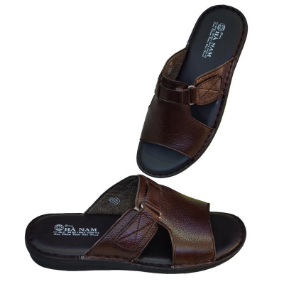 Dép Nam Quai Ngang Da Bò Thật TiTi ĐÔ Cao Cấp DNA2113d