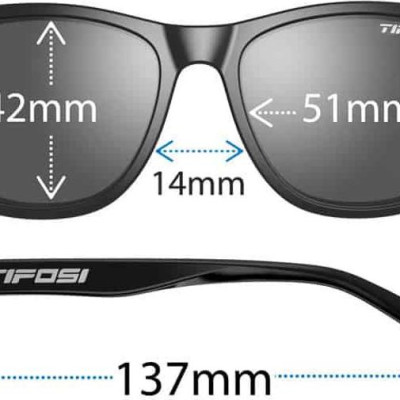 Kính mát thể thao Unisex Tifosi Swank - Gọng Onyx Clear, Tròng Smoke