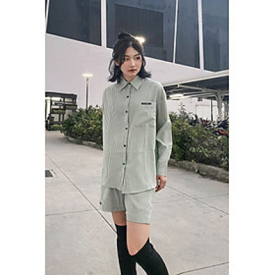 LAAS Set somi short sọc xanh cá tính năng động